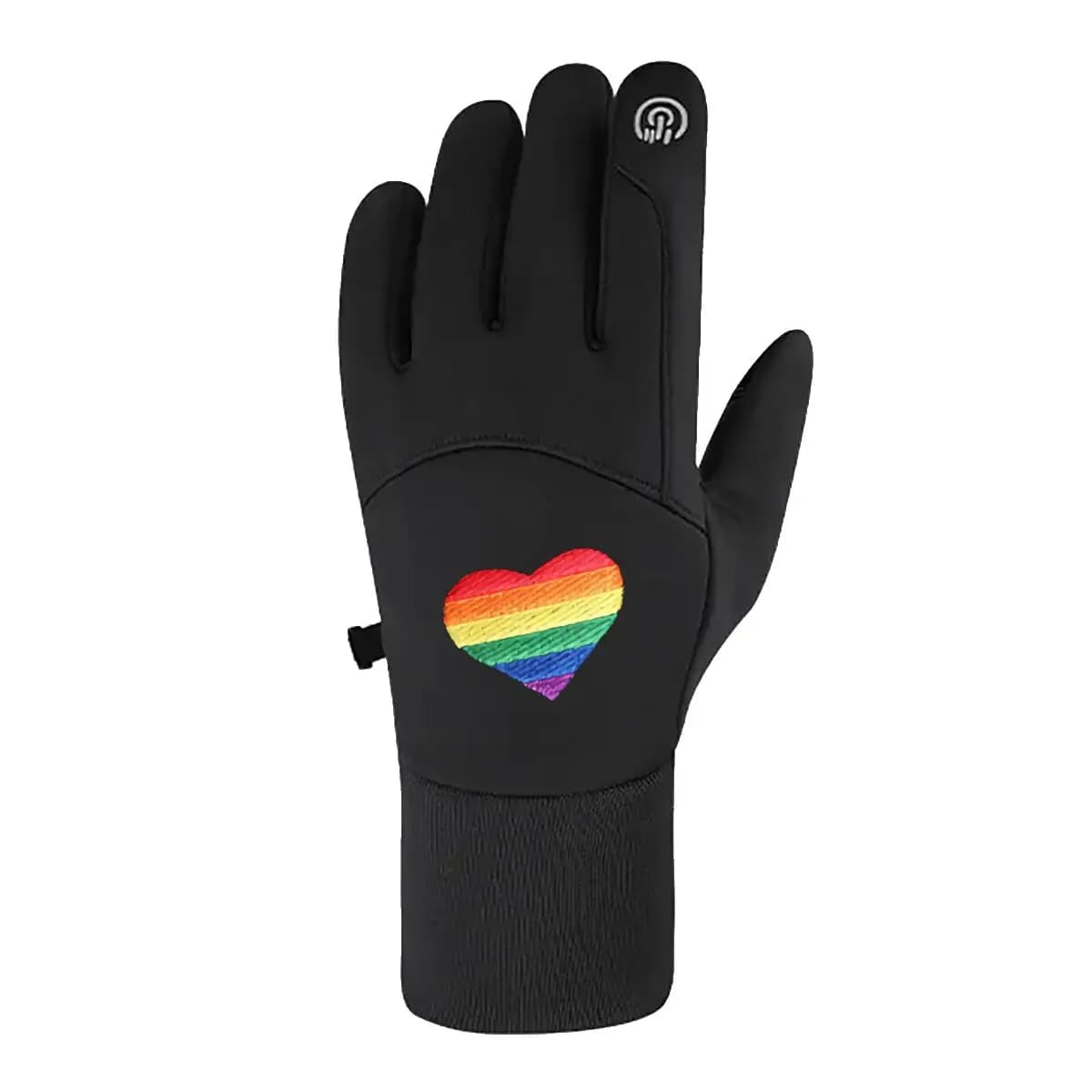 Guanti da ciclismo invernali con grafica Rainbow Pride Heart Art Mantieni caldi guanti da esterno touch screen antivento