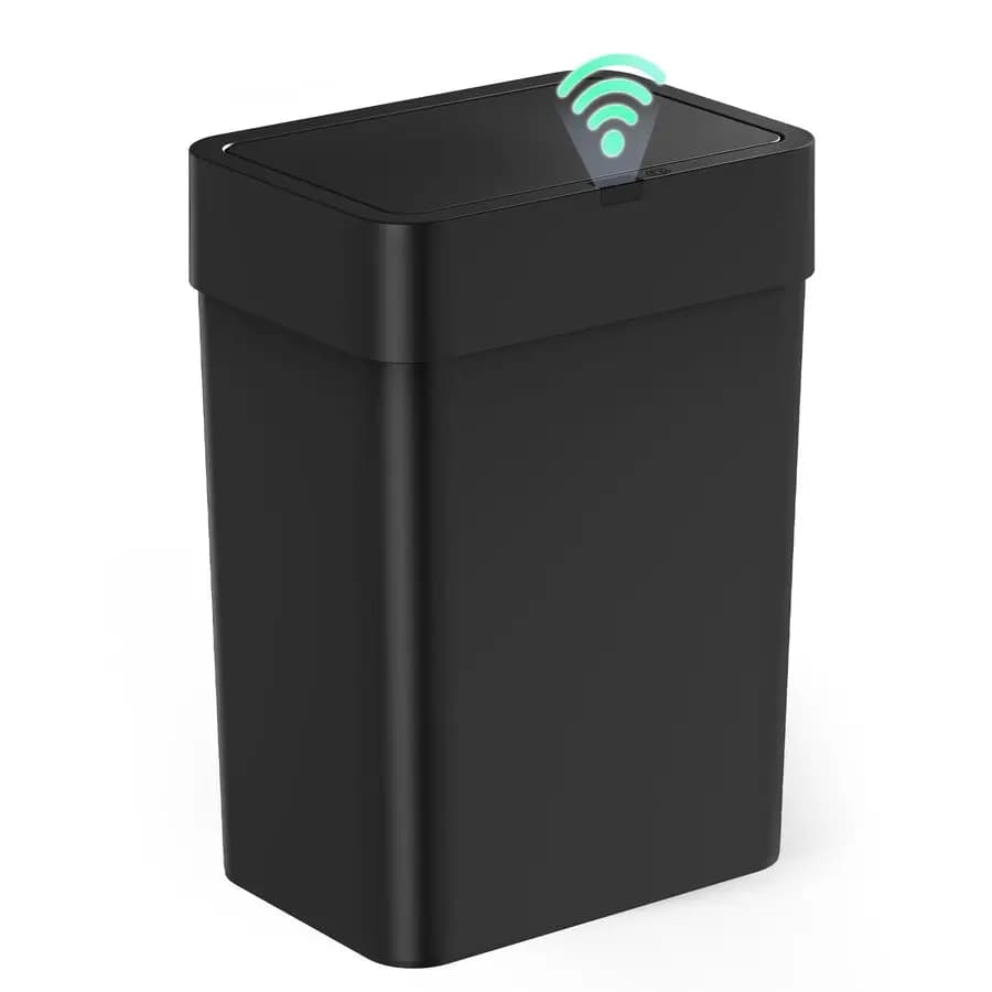 Pattumiera da bagno con coperchio, pattumiera con sensore di movimento da 4 galloni Bidoni della spazzatura automatici touchless, cestino per rifiuti intelligente in plastica sottile