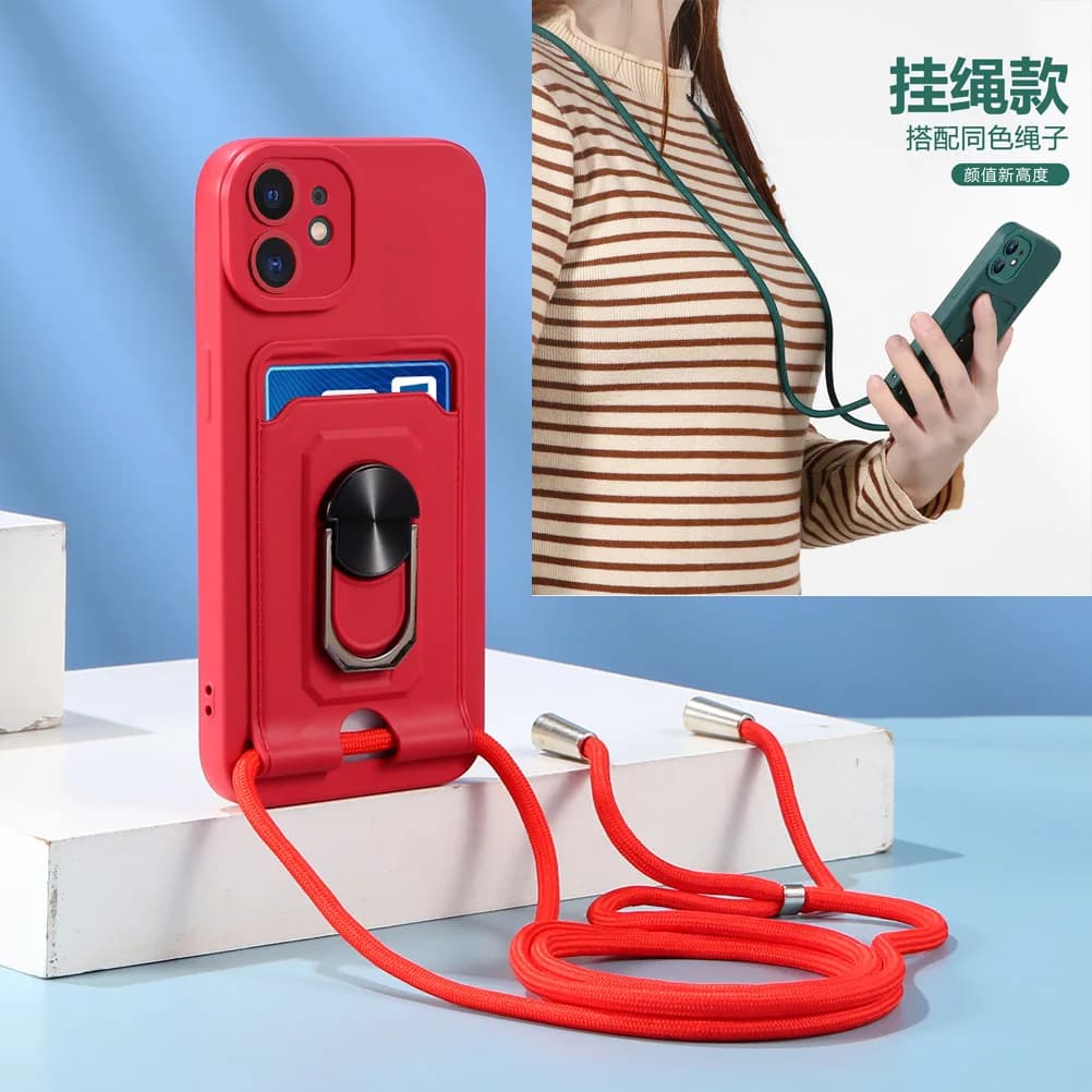Custodia per telefono in silicone liquido per Xiaomi Mi 11 Lite 5G 11T Redmi Nota 8 8 Pro 9 9S 10S Pro 11 Poco M3 C3 X3 NFC custodia per telefono cordino