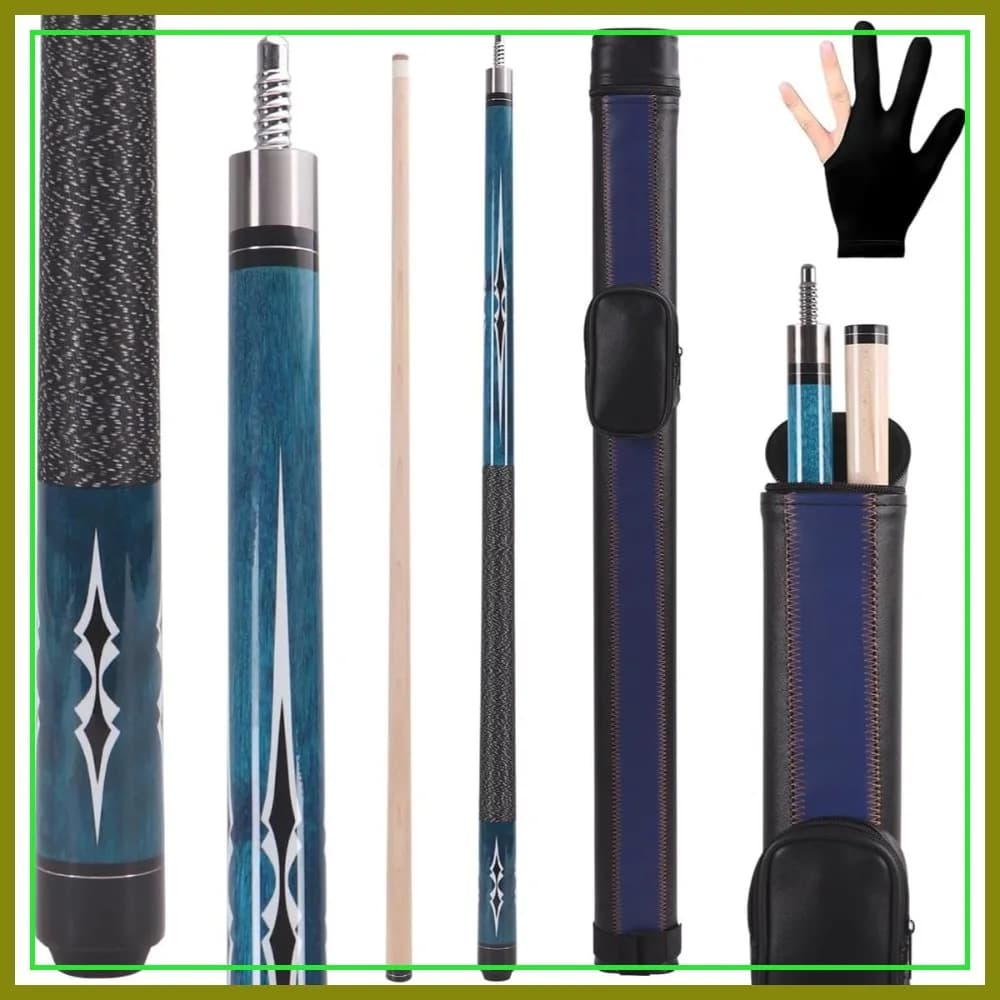 Stecca da Biliardo in Acero da 58 Pollici, 19oz/20oz, Set con Punta da 13mm, Stecca Professionale in Acero Canadese