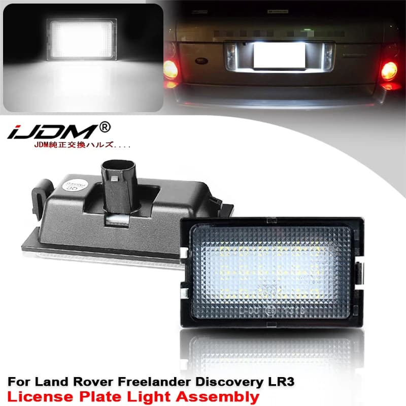 2pcs LED Car Number License Plate Lights Lamps White For Land Range Rover Sport L320 Discovery 3 4 LR3 LR4 Freelander 2 LR2 12V