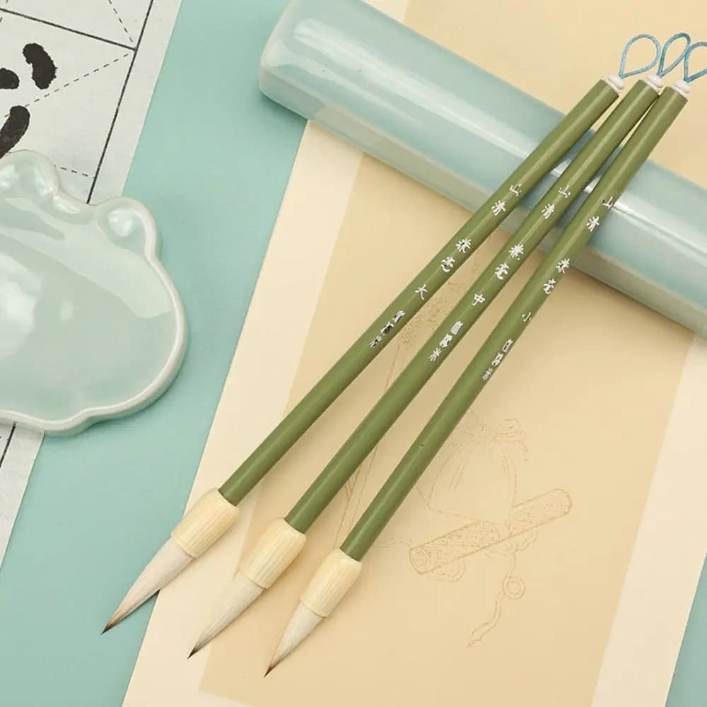 Calligraphy Brush Art Paint Brush Chinese Brushes Oil Painting Script Writing Brush Wolf Hair Wooden Handle