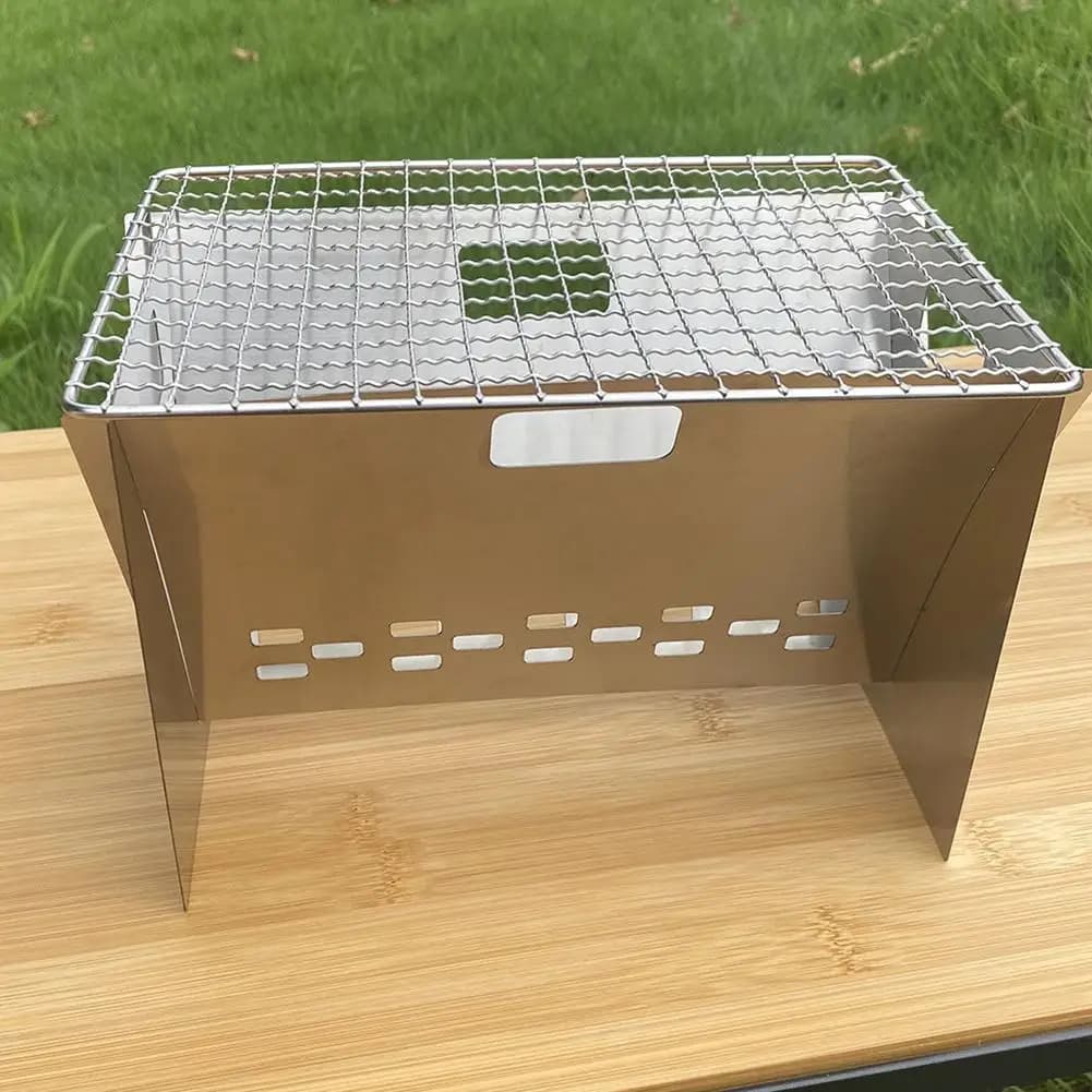 Mini Griglia BBQ Portatile in Acciaio Inox, Strumento di Cottura per Campeggio e Picnic