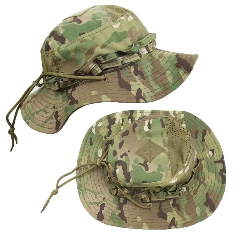 2.0 Cappello Boonie tattico Maglia estiva Camo Berretto da combattimento Multicam Copricapo Sport all'aria aperta Allenamento Pesca Escursionismo Campeggio Caccia Cappelli