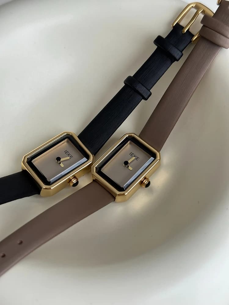 Simple Design Luxury Quartz Watch, Best Gift, Pure Leather Strap, Black Dial, Silver Women's Watch