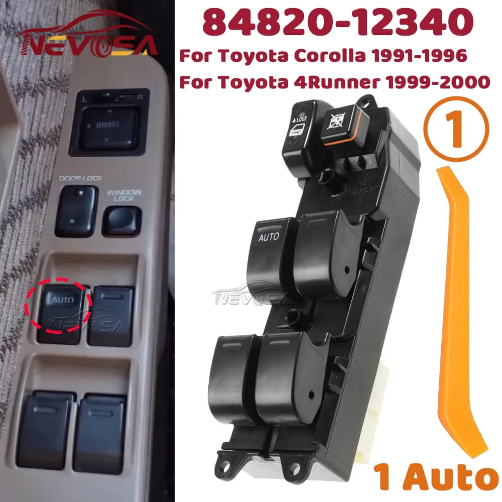 Conducente anteriore sinistro per Toyota 4Runner Corolla 1995 1996 1997 1998 1999-2002 84820-35060 Interruttore di comando alzacristallo elettrico 84820-12340