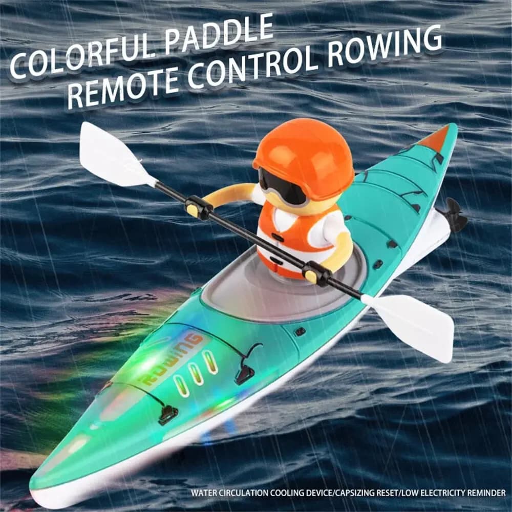 Rc Boat Kids Toys Electric Water Toys motoscafo telecomandato con luce paddle Kayak Racing Radio-Control Ship regalo per bambini