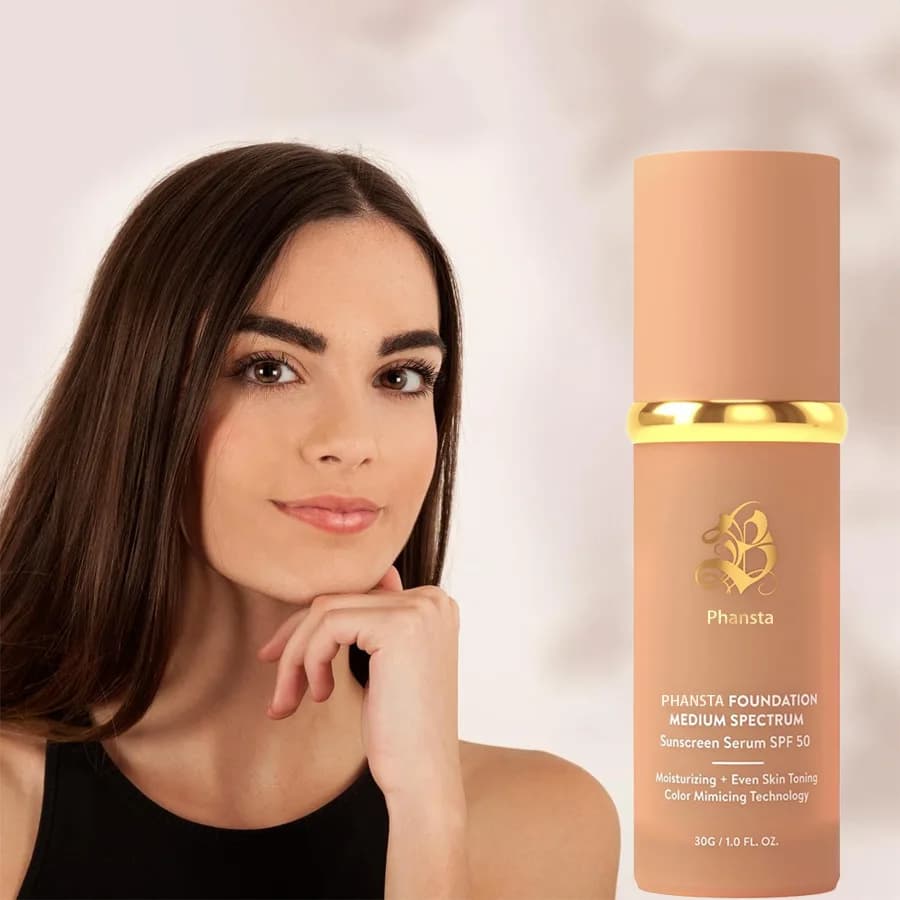Fondotinta 4 in 1 Fondotinta idratante che cambia colore a spettro medio, non grassa, di lunga durata, che protegge dal sole con SPF50