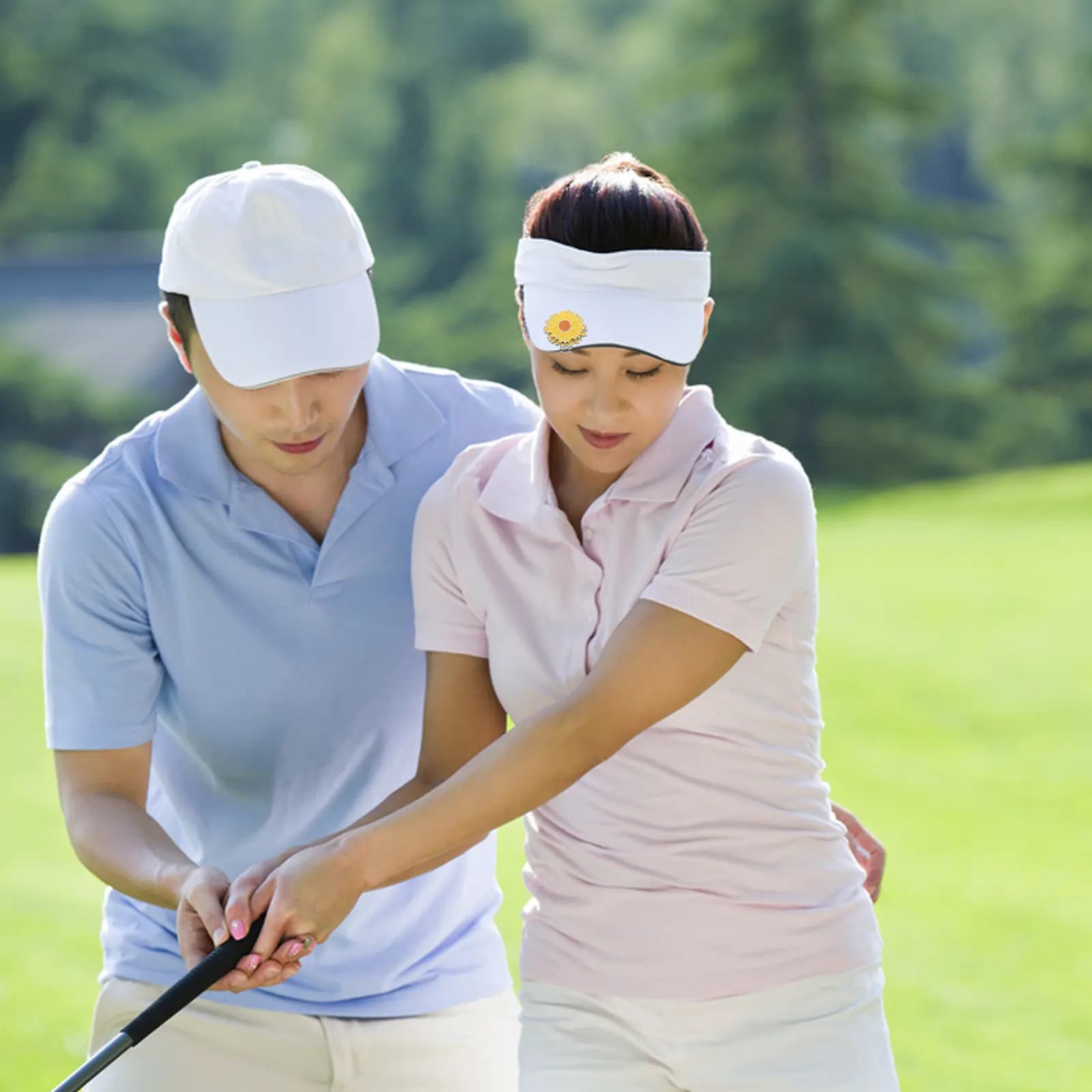 Clip per Cappello da Golf a Forma di Fiore, Marcatore di Palline in Metallo, Accessorio Elegante per Visiera, Compatibilità Universale