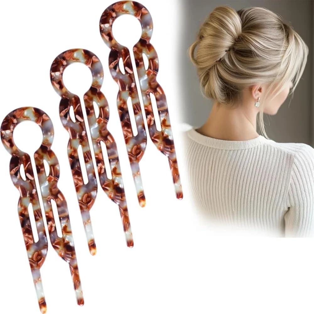 Forcine per capelli francesi Prestige, nuovi accessori per capelli, fermagli per capelli eleganti da donna, adatte a tutti i tipi di capelli (3 pezzi-F)