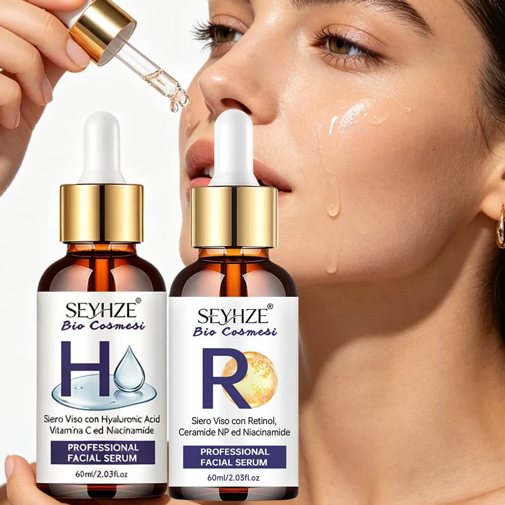SEYHZE Retinol & Niacinamide Serum 2PCS – With Ceramides, Aloe & Centella Asiatica, Tightens Skin, Controls Oil, Boosts Hydratio