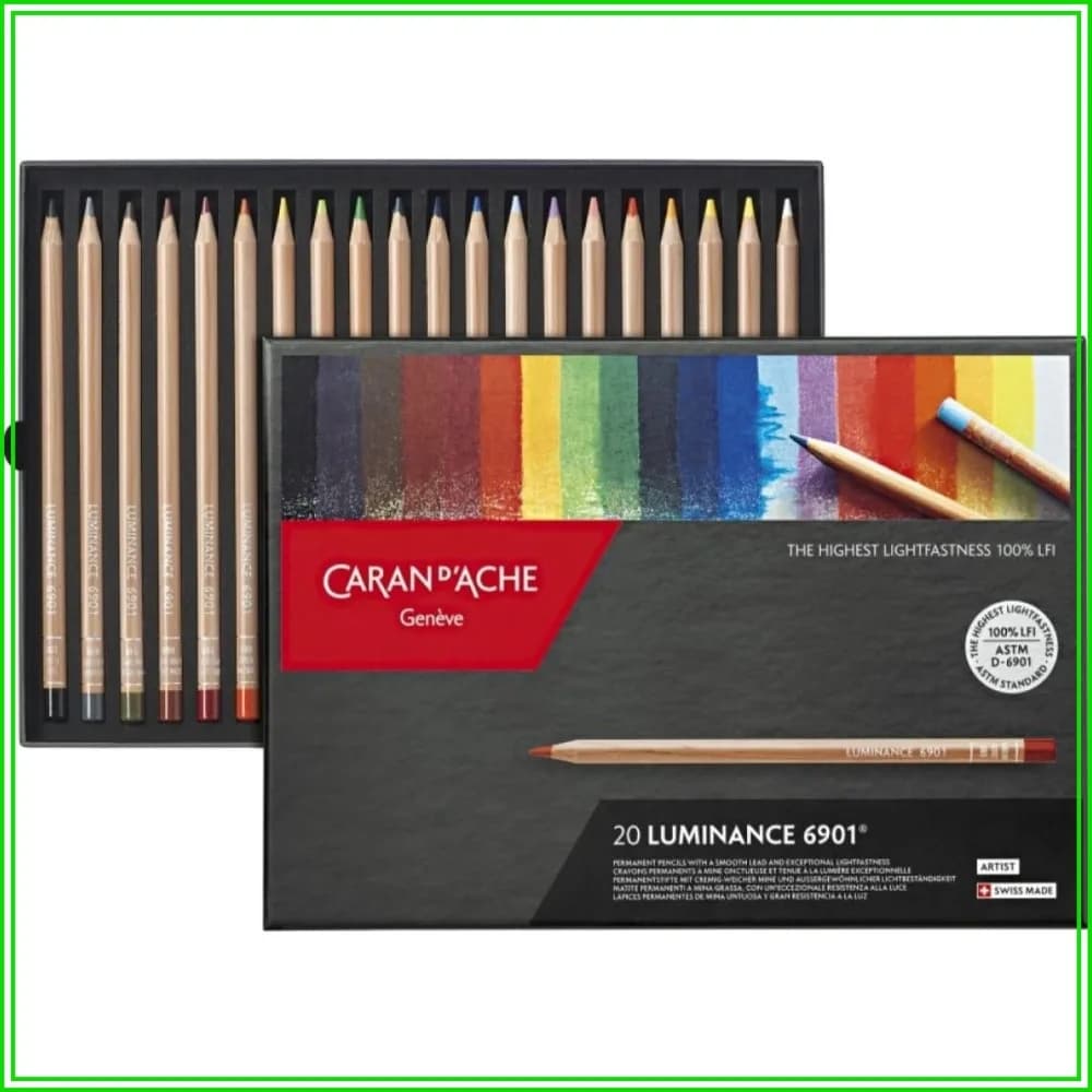 Premium Colored Pencil Set of 20 - Smooth, Blendable, Lightfast