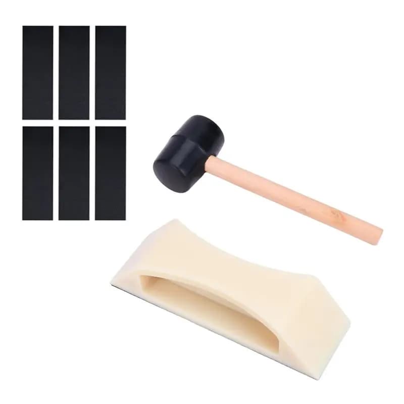 B03C-Floor Gap Fixer Tool Kit Featuring Rubber Mallet& Nylon Tapping Block For LVP, Vinyl Laminate,Wood And Hardwood Flooring