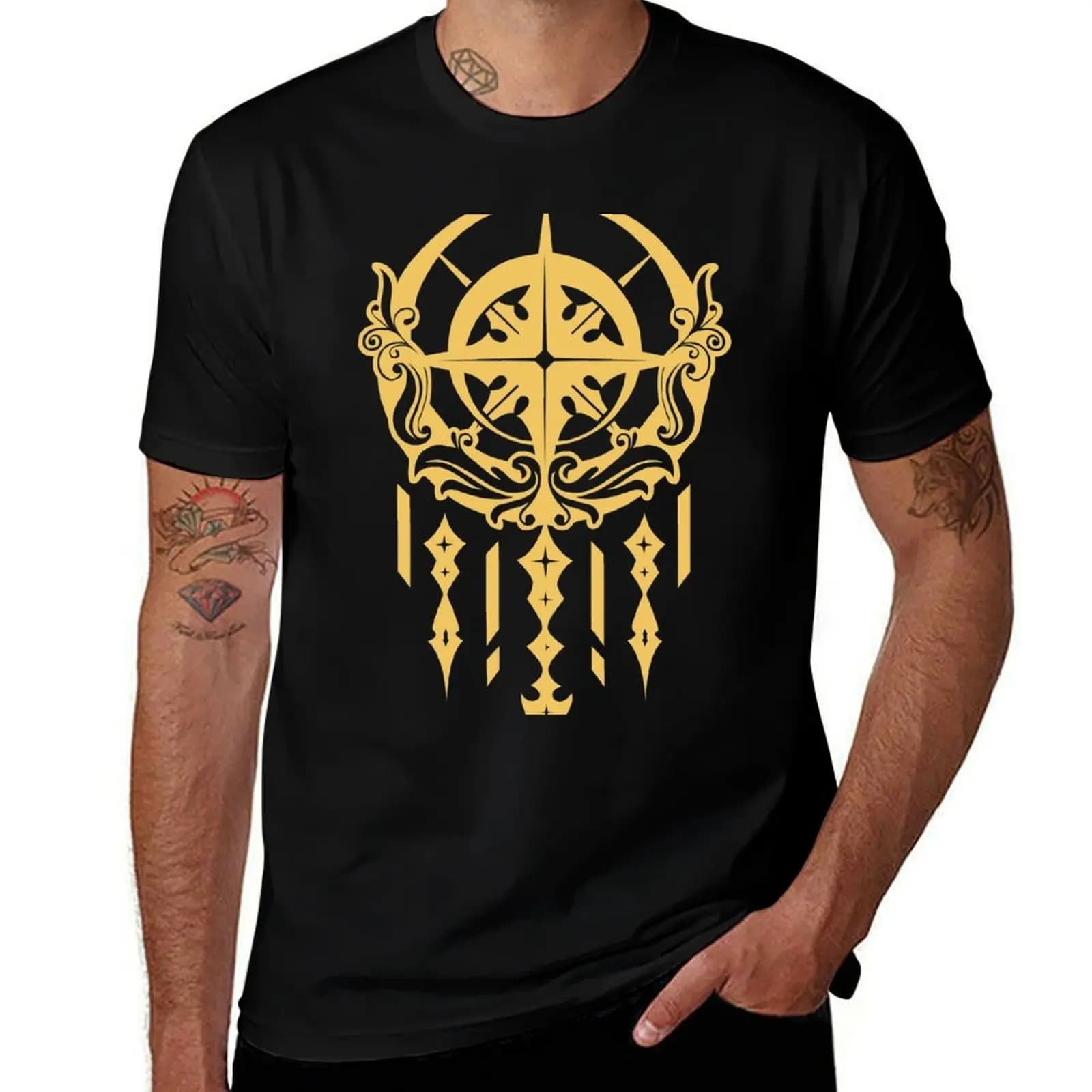 Dreamcatcher Raid of Dream GOLD T-Shirt Utility Work Short Sleeve Top T-Shirt