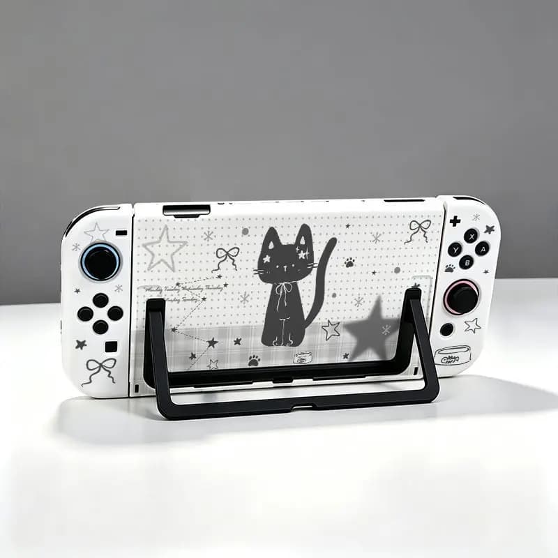 Cute Polka Dot Switch Split Protective Case Dockable Kawaii Joy-Con Controller Cover for Nintendo Switch 2 OLED NS Game Console