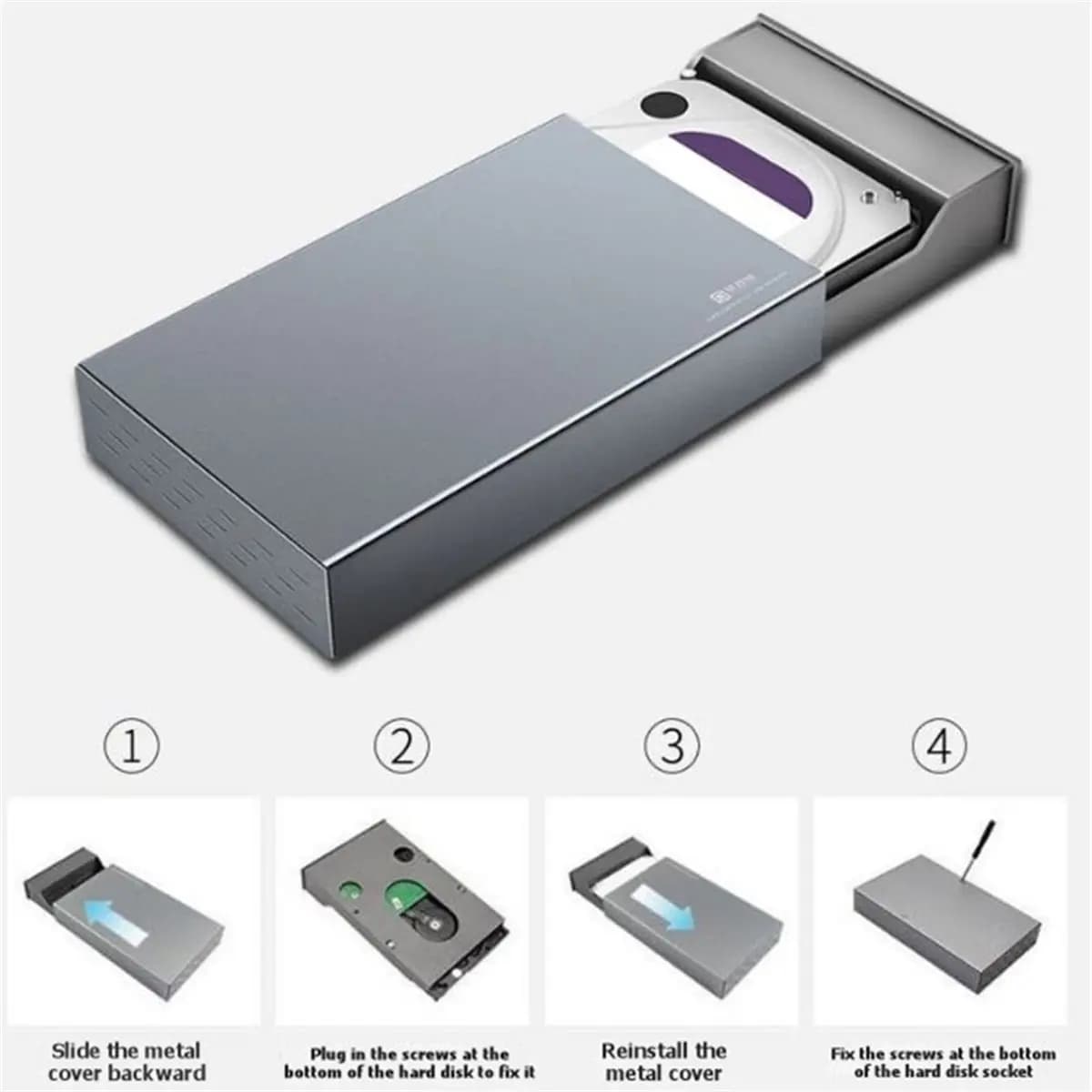 NEW FACTORY~USB 3.0 to SATA 6Gbps External Hard Drive Enclosure for 3.5" HDD SSD Support UASP Automatic Sleep Function EU Plug