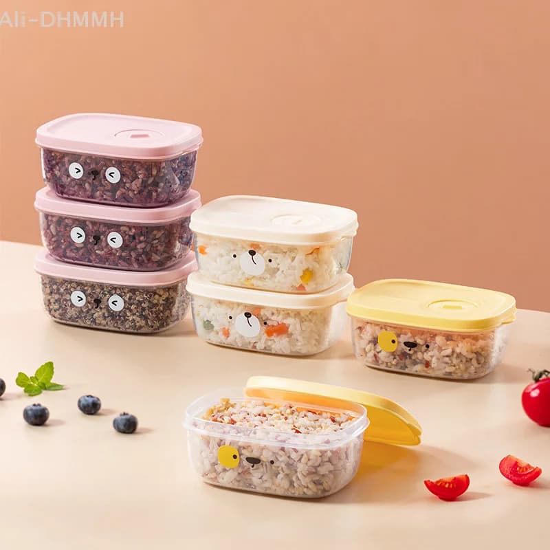Scatola portaoggetti per frigorifero Conservazione della freschezza Grani grossolani per uso alimentare Riso integrale Sottoimballaggio Forno a microonde Scatola per il pranzo speciale