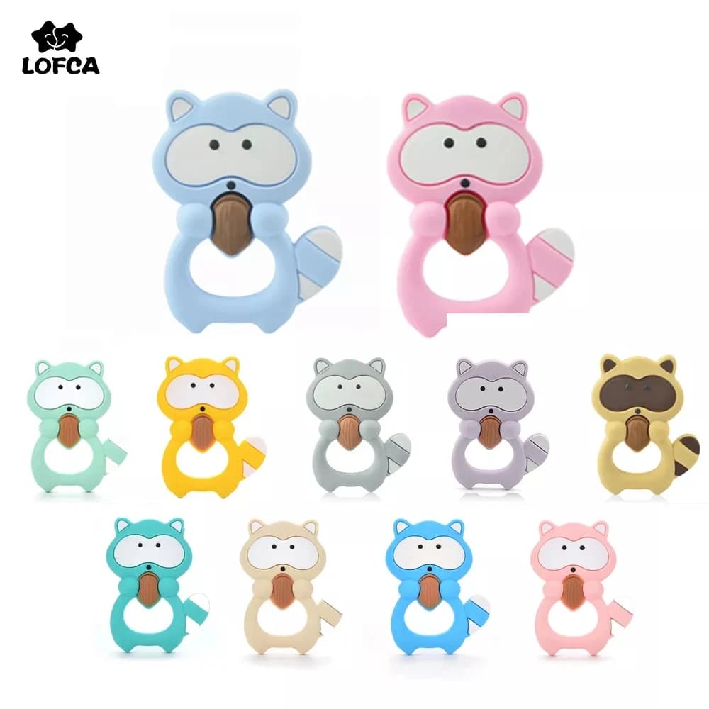 1PC Procione Silicone Massaggiagengive Giocattoli Collana Accessori Infantile Giocattoli Da Masticare Procione Perle di Silicone Morbido Massaggiagengive FAI DA TE Dentizione Del Bambino