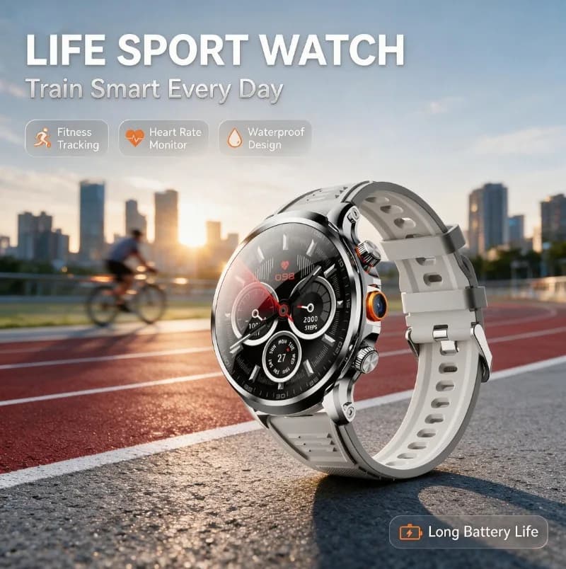 H18 Smart Watch 1.95" HD Spherical Display 128GB Large Storage WIFI GPS Heart Rate Tracking Wristwatch