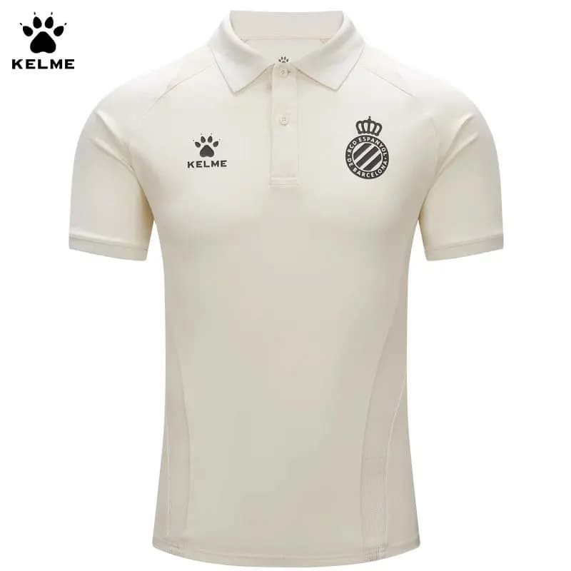 Kelme maglia da calcio 24-25 Espanyol Club stesso stile aspetto Polo sportiva a maniche corte Top da allenamento