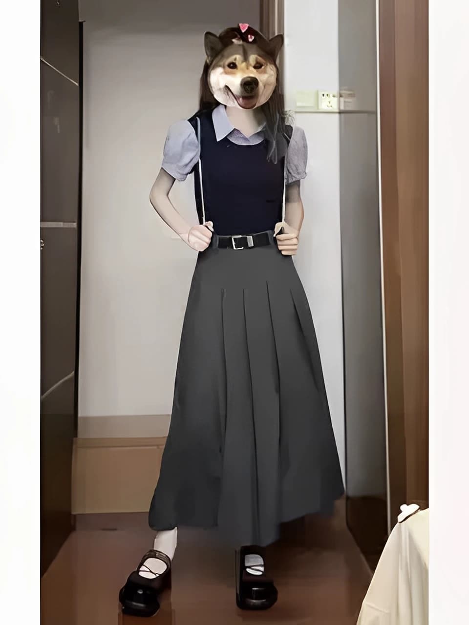 Completo Estivo Stile Coreano per Ragazze Universitarie, Set con Gonna Lunga e Top a Maniche Corte, Outfit Alla Moda in Due Pezzi