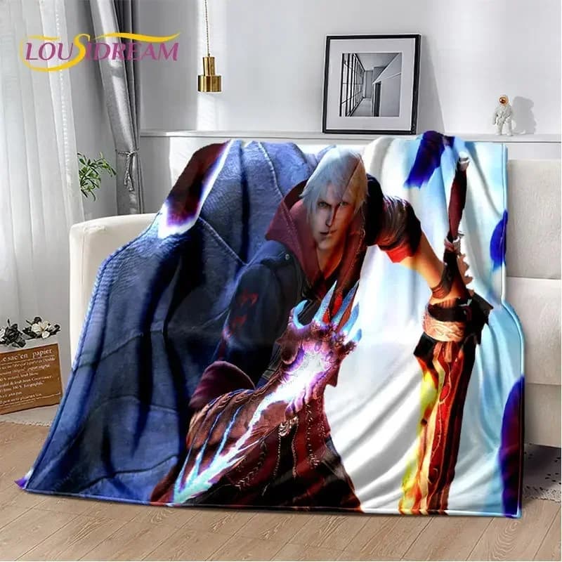 3D D-Devil May Cry DMC Game Gamer Soft Plush Blanket,Flannel Blanket Throw Blanket for Living Room Bedroom Bed Sofa Picnic Cover