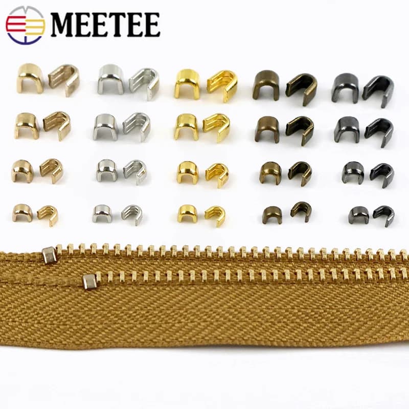 100-500g 3# 5# 8# 10# U-shaped Zipper Stopper Metal Non-slip Zip End Lock Zippers Bottom Tail Clip Repair Kit Sewing Supplies
