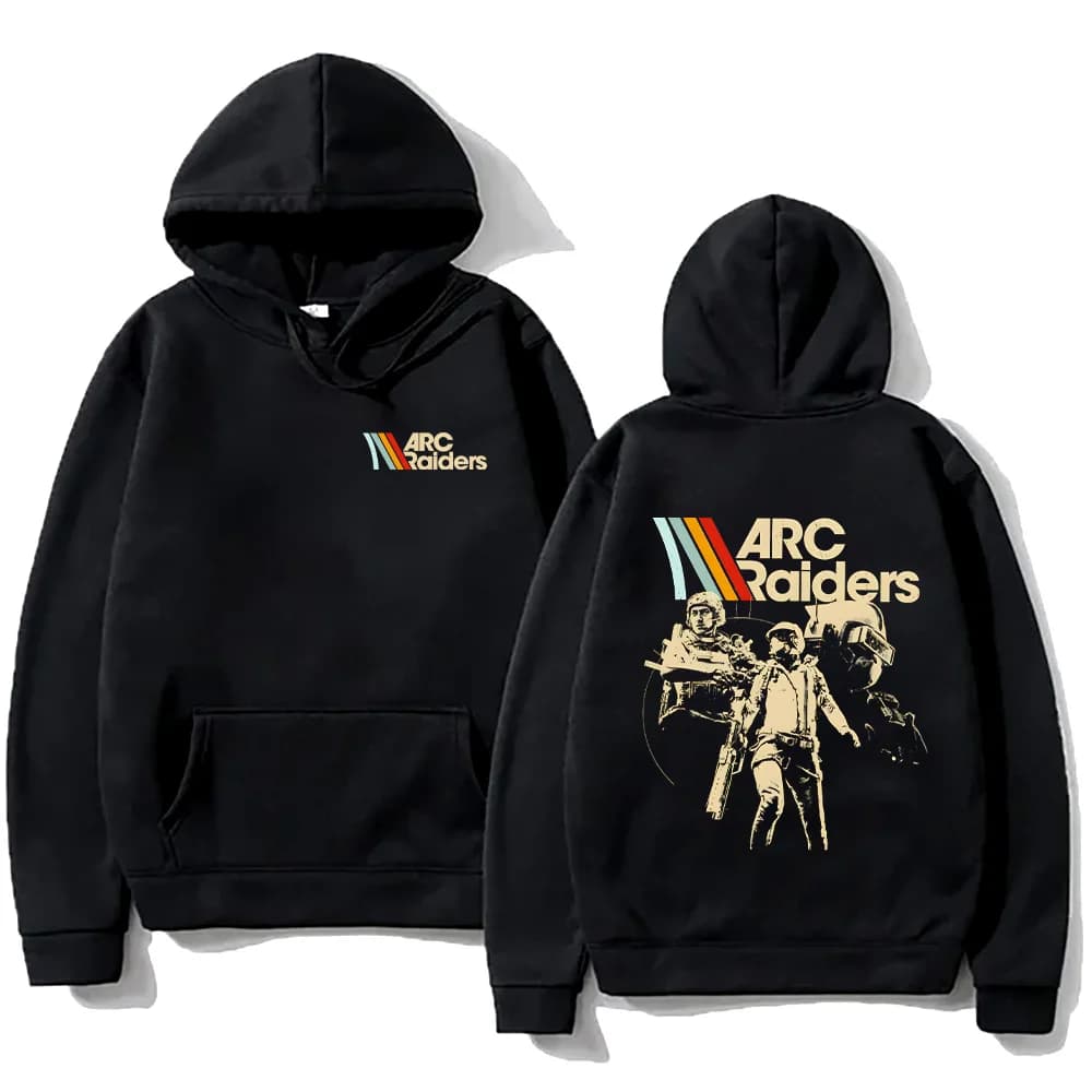 Felpe con cappuccio a righe ARC Raiders ARC Hot Game Sopravvivenza Felpa evoluta Regali per vestiti da giocatore Felpa con cappuccio per amanti dei giochi vintage unisex