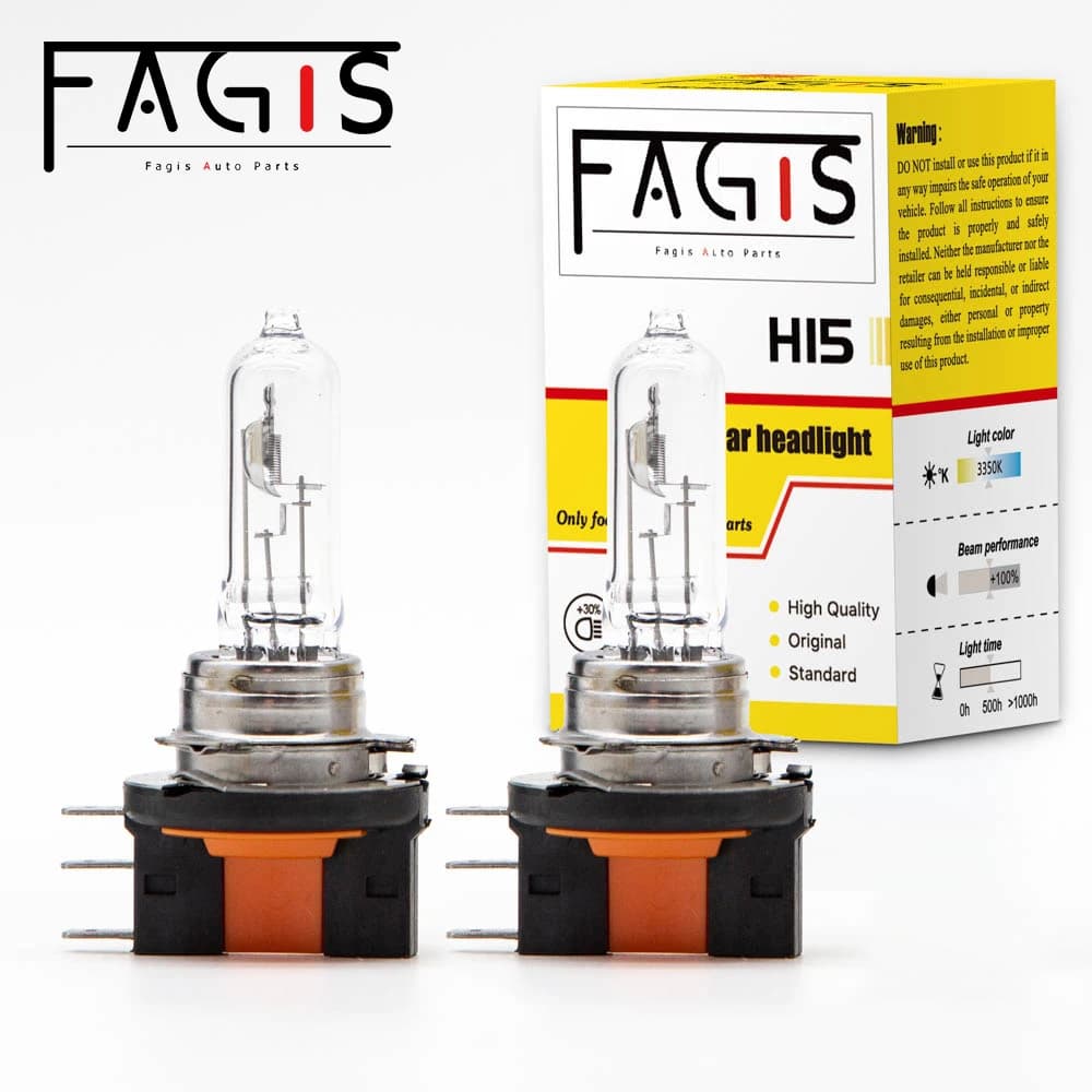 Fagis 2 pz H15 12V 15/55W 3350K bianco caldo Auto faro lampada testa Auto lampadina alogena