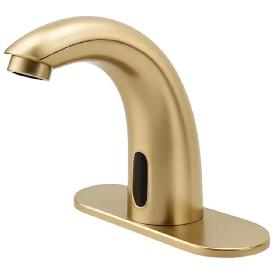 Rubinetto per Lavabo Senza Contatto - Miscelatore Automatico a Batteria con Sensore di Movimento e Valvola di Miscelazione Acqua Calda e Fredda