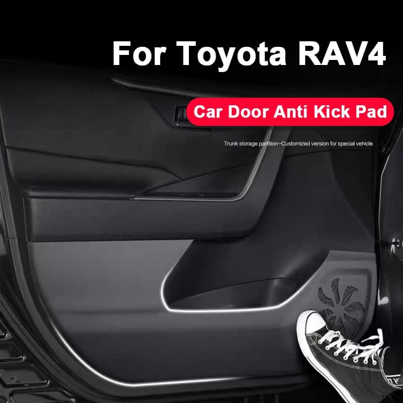 For Toyota RAV4 2014-2024 2025 Litchi Car Door Anti-shoe Zerbino Protective Cover Davanzale Trim Sticker Decor Accessories
