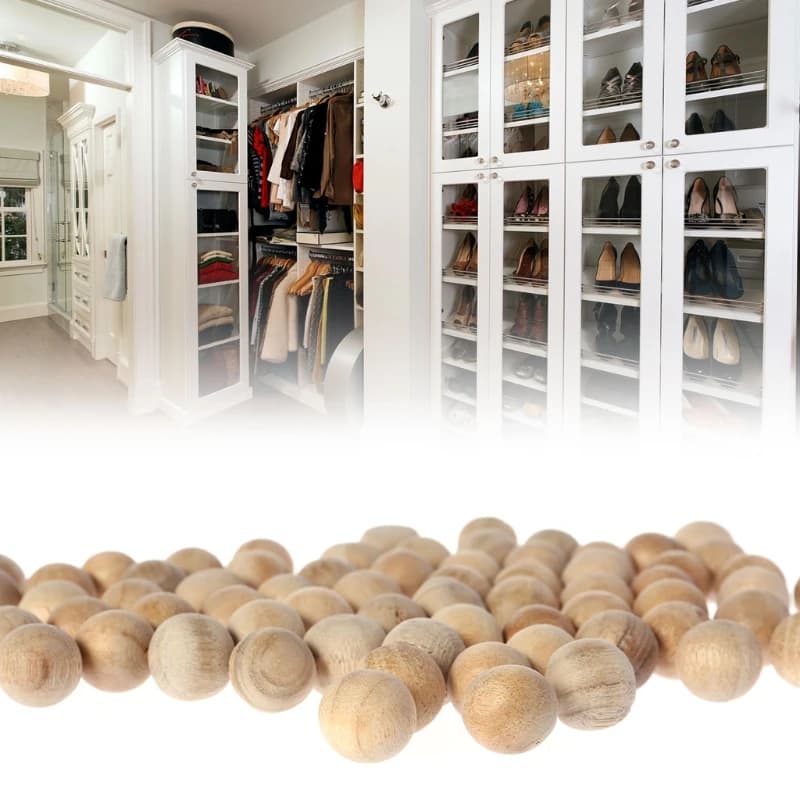 2025 New 100Pcs Natural Moth Balls Camphor Wardrobe Clothes Drawer