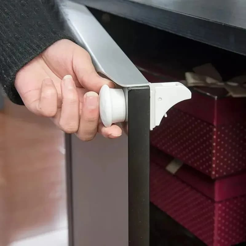 Magnetic Child Proof Locks - Set of Invisible Cabinet Latches and Drawer Clips for Baby Safety