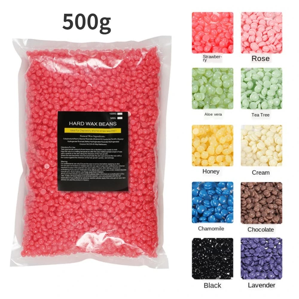 500 g/pacco Fagioli di Cera Depilatorio Pellicola Calda Pellet Rimozione Bikini Viso Capelli Gambe Braccio Depilazione Fagiolo Unisex Depilazione