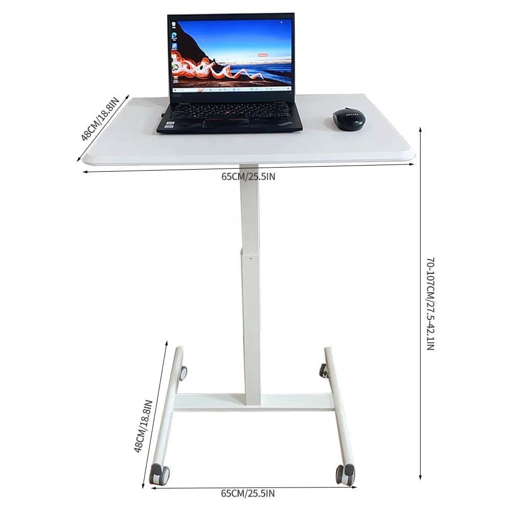 Tavolo da scuola per ufficio domestico Scrivania in piedi Scrivania per laptop portatile mobile ad altezza regolabile su ruote Scrivania regolabile