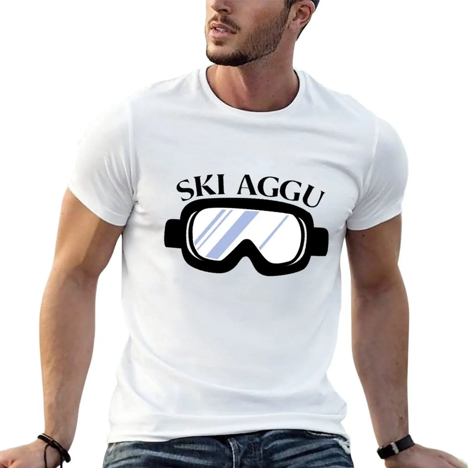 Ski aggu goggles T-Shirt g man t shirts for men cotton t shirt man t shirts for man slim fit T-shirt