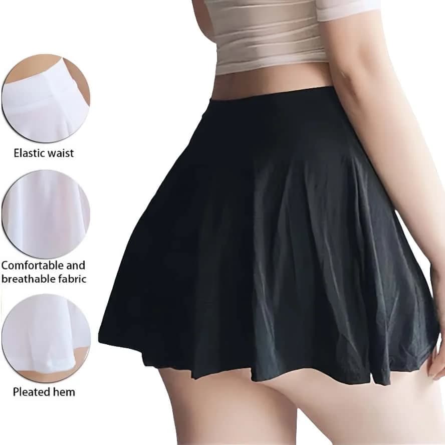 NEWFUNJOIN Sexy vedere attraverso le ragazze A-Line gonna a pieghe a vita alta Mini corto nero lungo bianco avvolgente fianchi gonne a tubino per donna