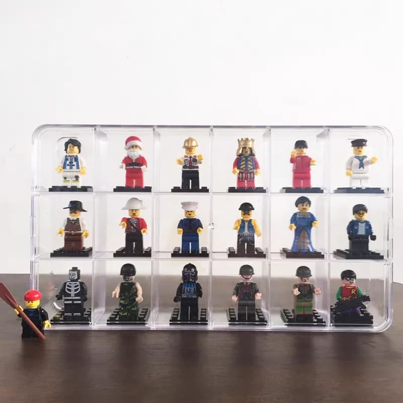 18 Grid Transparent Storage Box Rhinestone Bead Box Jewelry Display Box Display Box for Doll Figure Lego Minifigure Storage