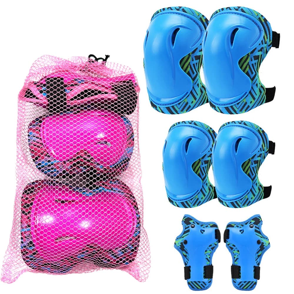 Ginocchiere 6 in 1 per bambini Set di equipaggiamento protettivo con ginocchiere Gomitiere e protezioni per i polsi Ideale per ragazze Ragazzi Pattinaggio Skateboard
