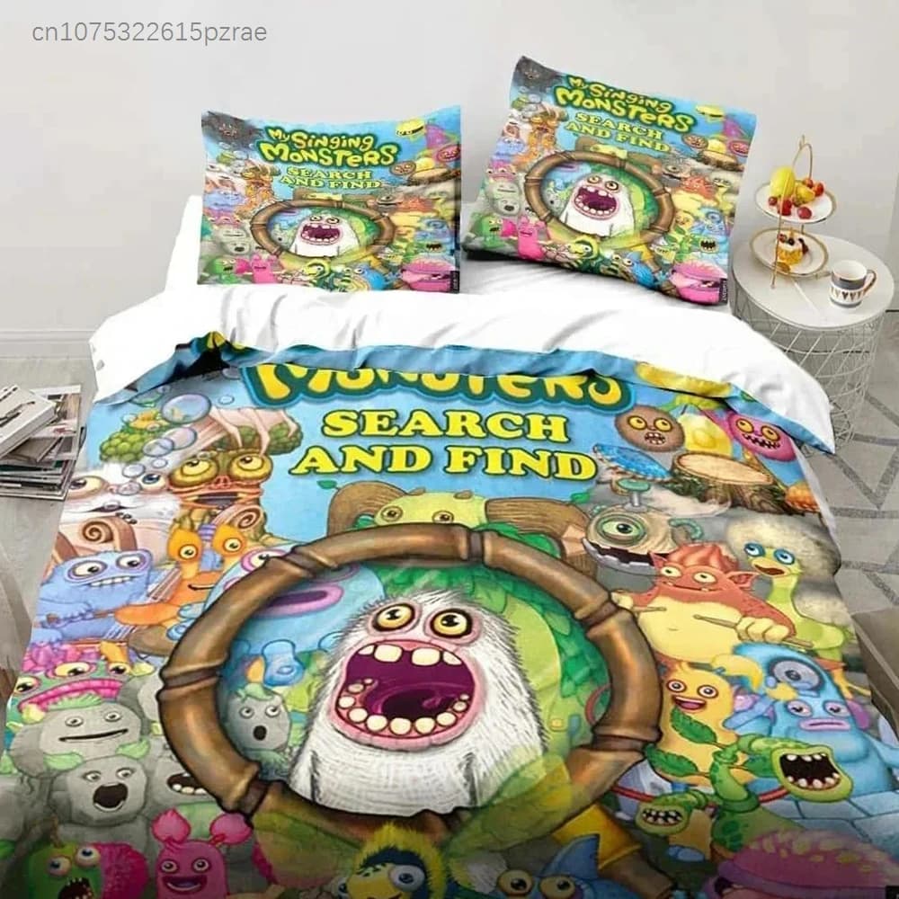 3D Print My Game Singing Monsters Bedding Sets Comforter Quilt Bed Cover Duvet Cover Pillow Case Sets Kids Adult Size