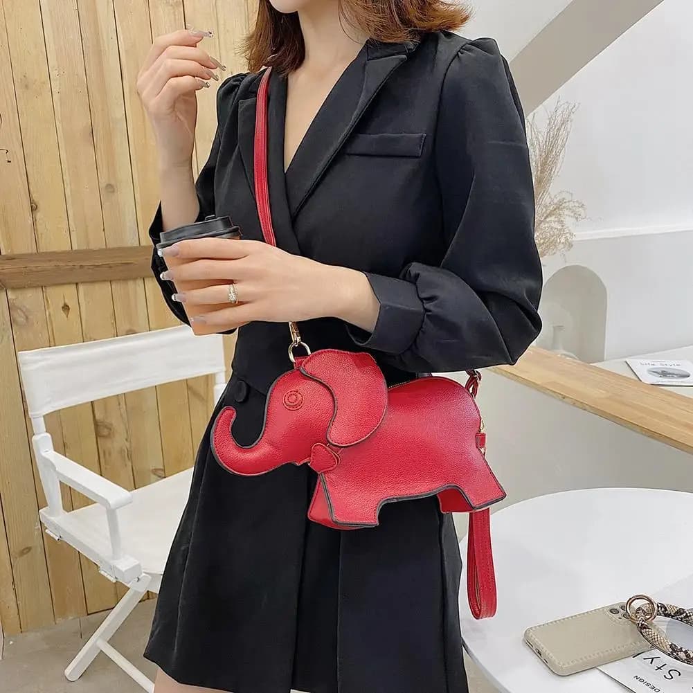Women Retro Elephant Solid Color Wristlet Bags Shoulder Crossbody Messenger Bag
