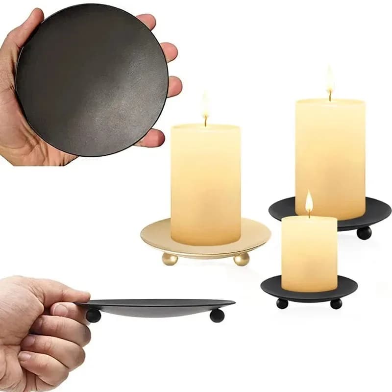 Base per vassoio portacandele in ferro nero oro Base per matrimoni, feste, banchetti, portacandele decorativo, regalo artistico, accessori per candele