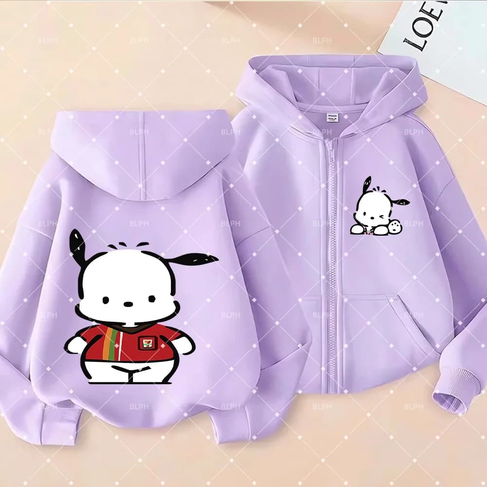 Simpatica felpa per bambini con stampa Sanrio Pompompurin, pullover per bambini alla moda e comodo per l'uso quotidiano