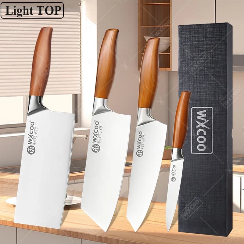 Coltello da Cucina Giapponese Leggero con Scatola, Coltelli Professionali da Chef in Acciaio Inossidabile per Sfilettare Pesce, Disossare e Tritare Carne