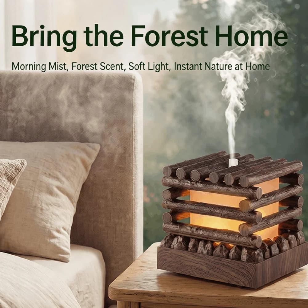Simulated Campfire Wood Humidifier Color Gradient Atmosphere Light For Home Bedroom Aromatherapy Diffuser