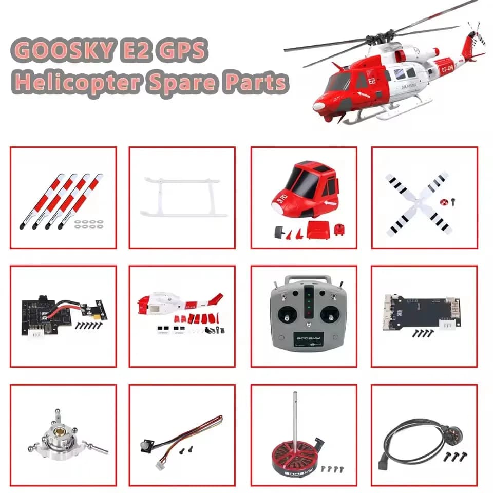 GOOSKY E2 GPS UH-1Y Pezzi di ricambio per elicotteri Pale principali Lama di coda Alloggiamento del rotore ESC Batteria Motore Servo guscio baldacchino set di atterraggio