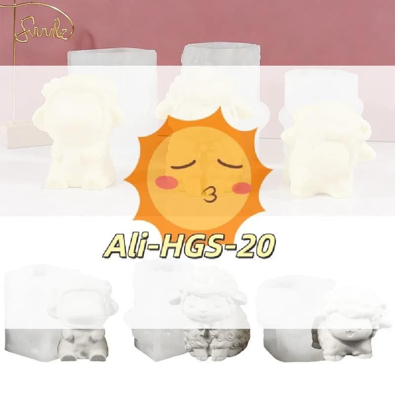 Stampo in silicone 3D a forma di pecora soffice, simpatico agnello per candele, sapone, resina, gesso, fai da te, aromaterapia, artigianato e grazioso regalo per la decorazione della casa