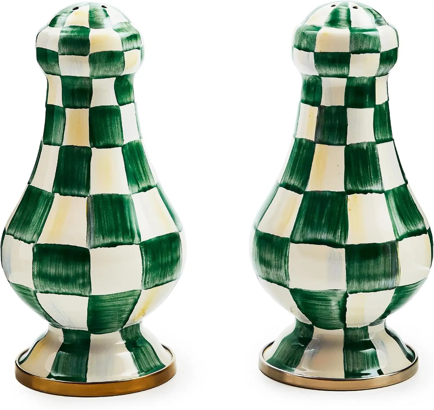 Set Sale e Pepe in Smalto, Set Spezie Verde Smeraldo, Decorazione per Tavola da Cucina, Grande