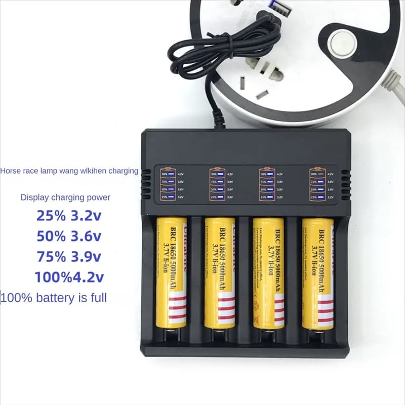 1 Piece Lithium Battery Charger Universal Battery USB Charger Smart Charger 4 Slots For Rechargeable Battery