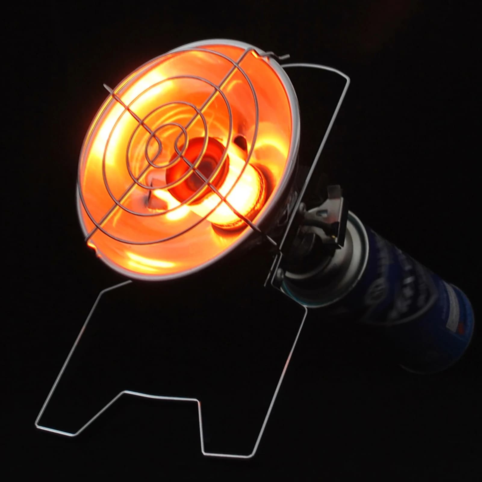 1000W Portable Gas Stove with Piezoelectric Ignition, Emergency Cover and 4 Clips, Camping Heater for Autonomie Lungs